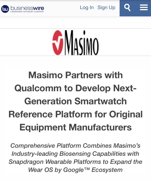 Masimo News with more Qualcomm chatter. +👌👀🍿