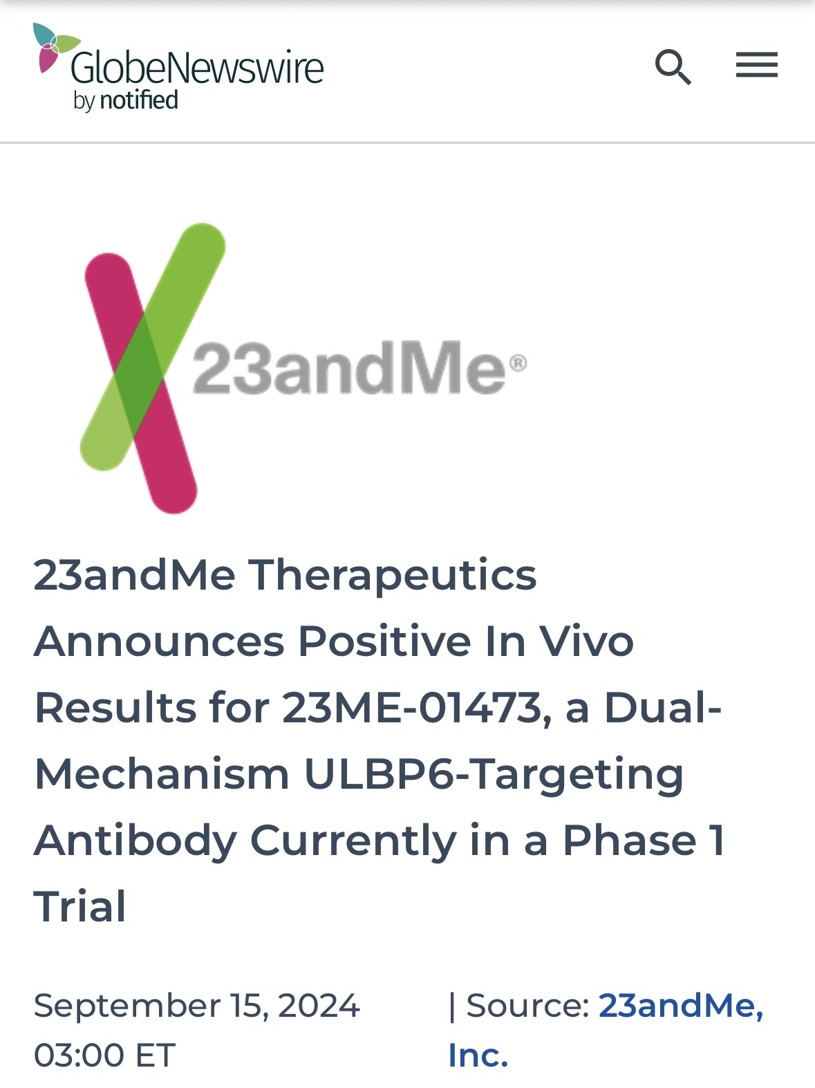 $23andMe (ME.US)$