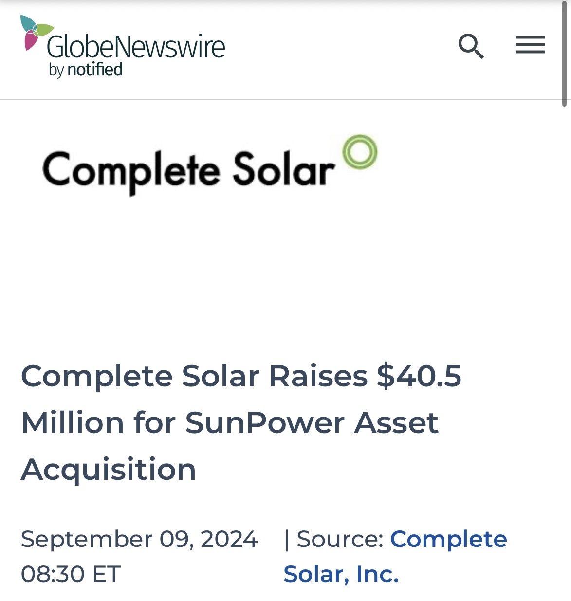 $Complete Solaria (CSLR.US)$