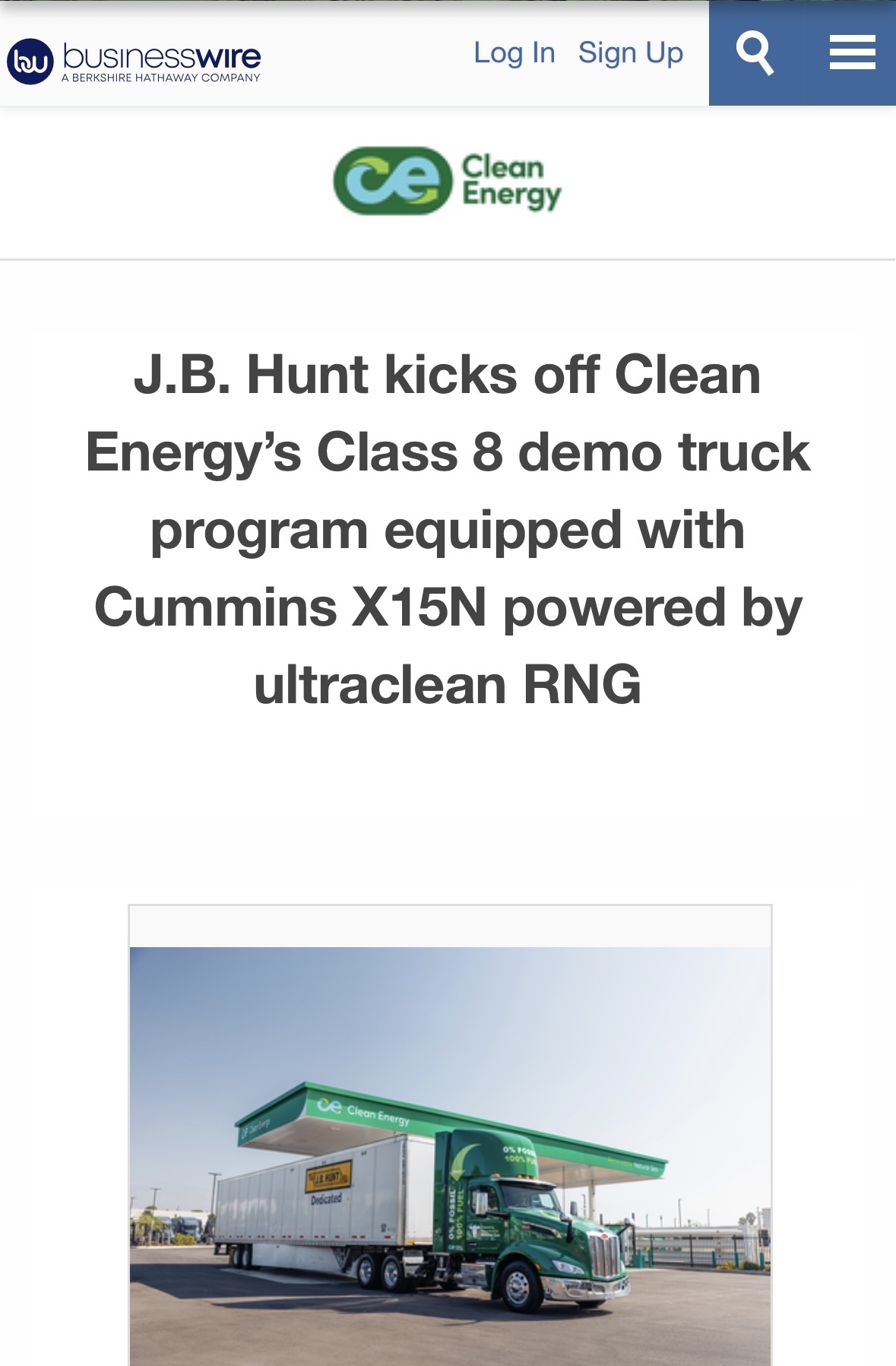 $Clean Energy Fuels (CLNE.US)$$JB亨特运输服务 (JBHT.US)$