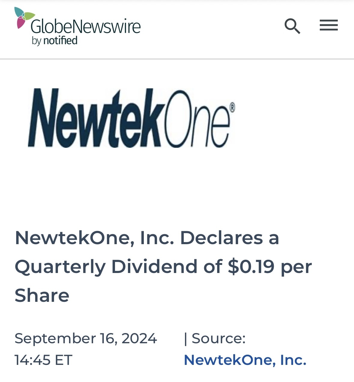 $NewtekOne (NEWT.US)$