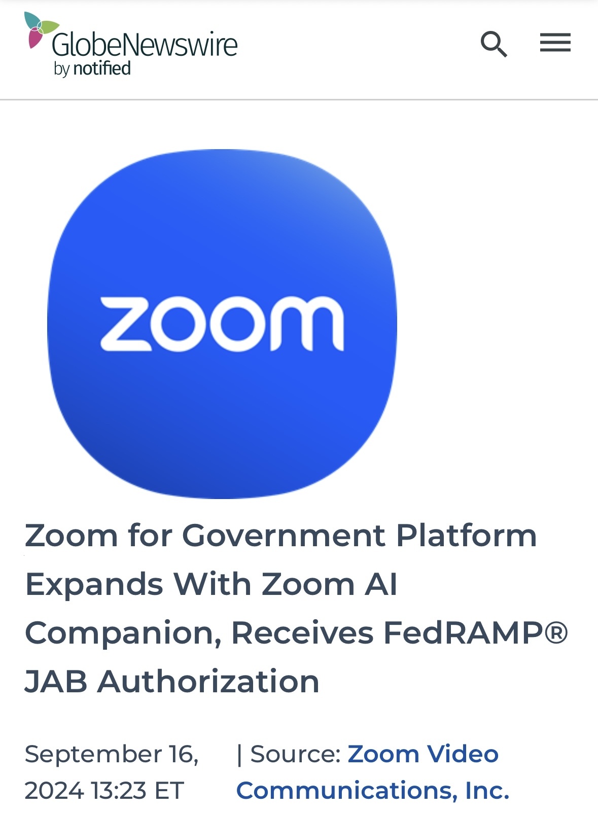 $Zoom Communications (ZM.US)$