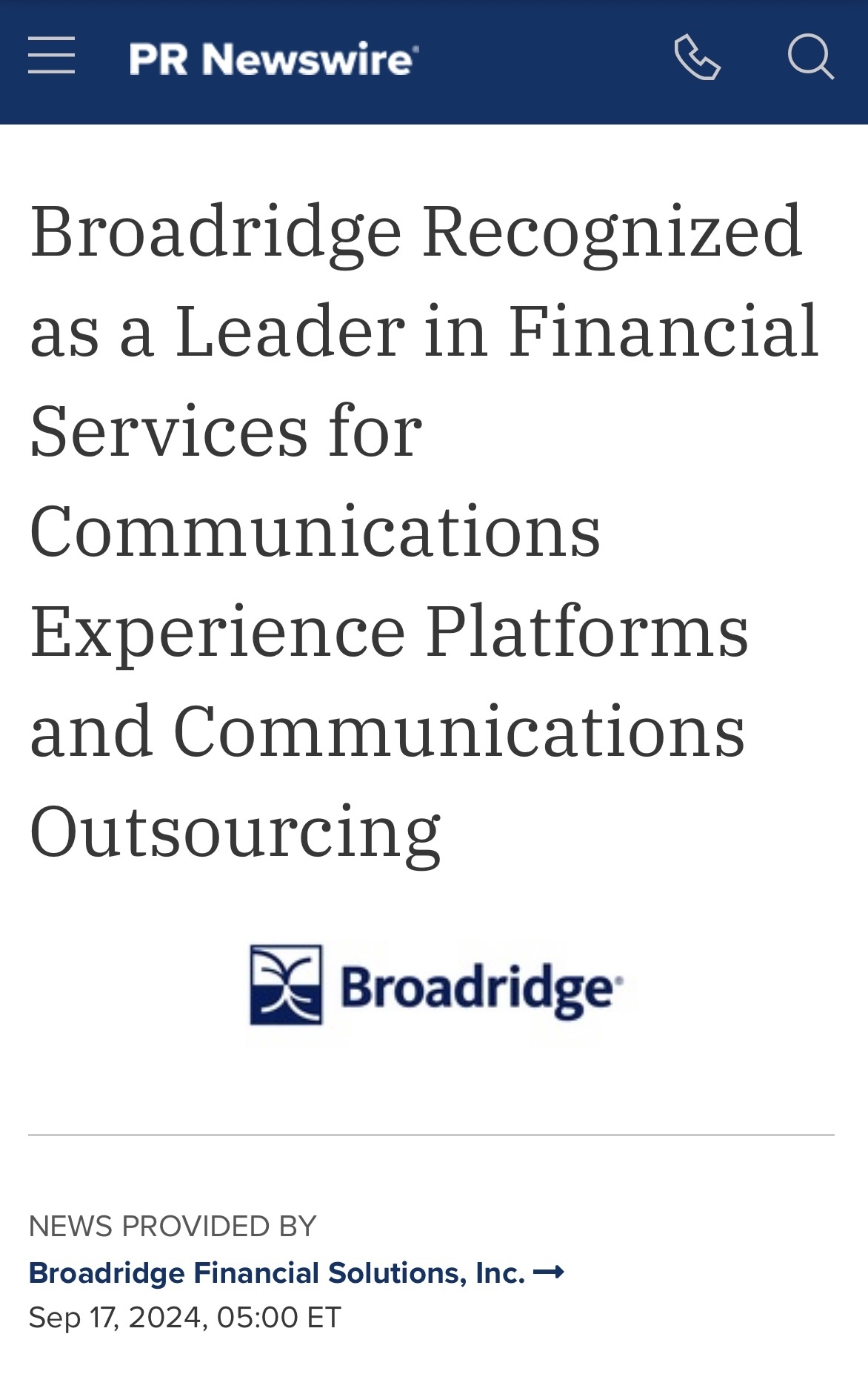 $Broadridge金融解決方案 (BR.US)$