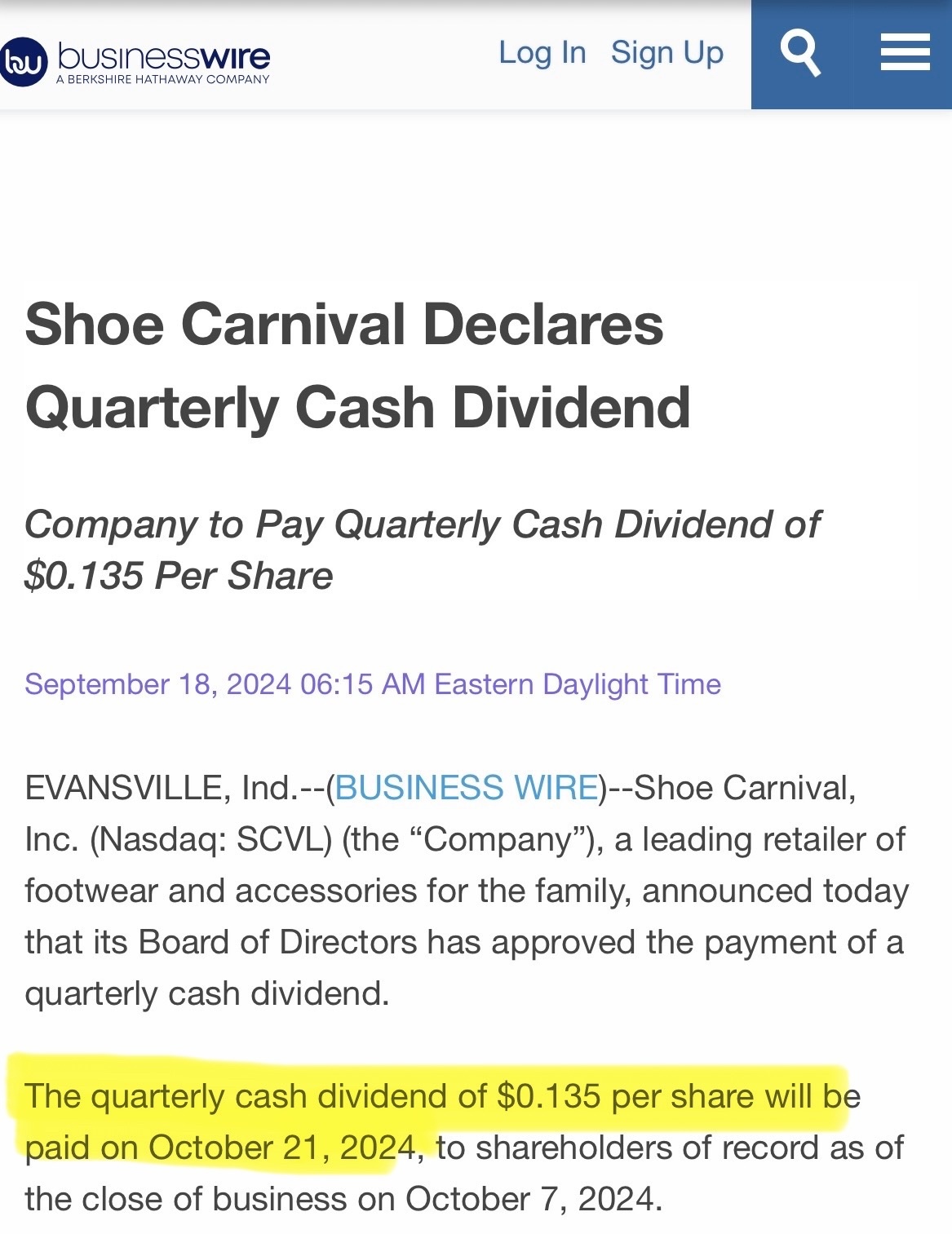 $Shoe Carnival (SCVL.US)$