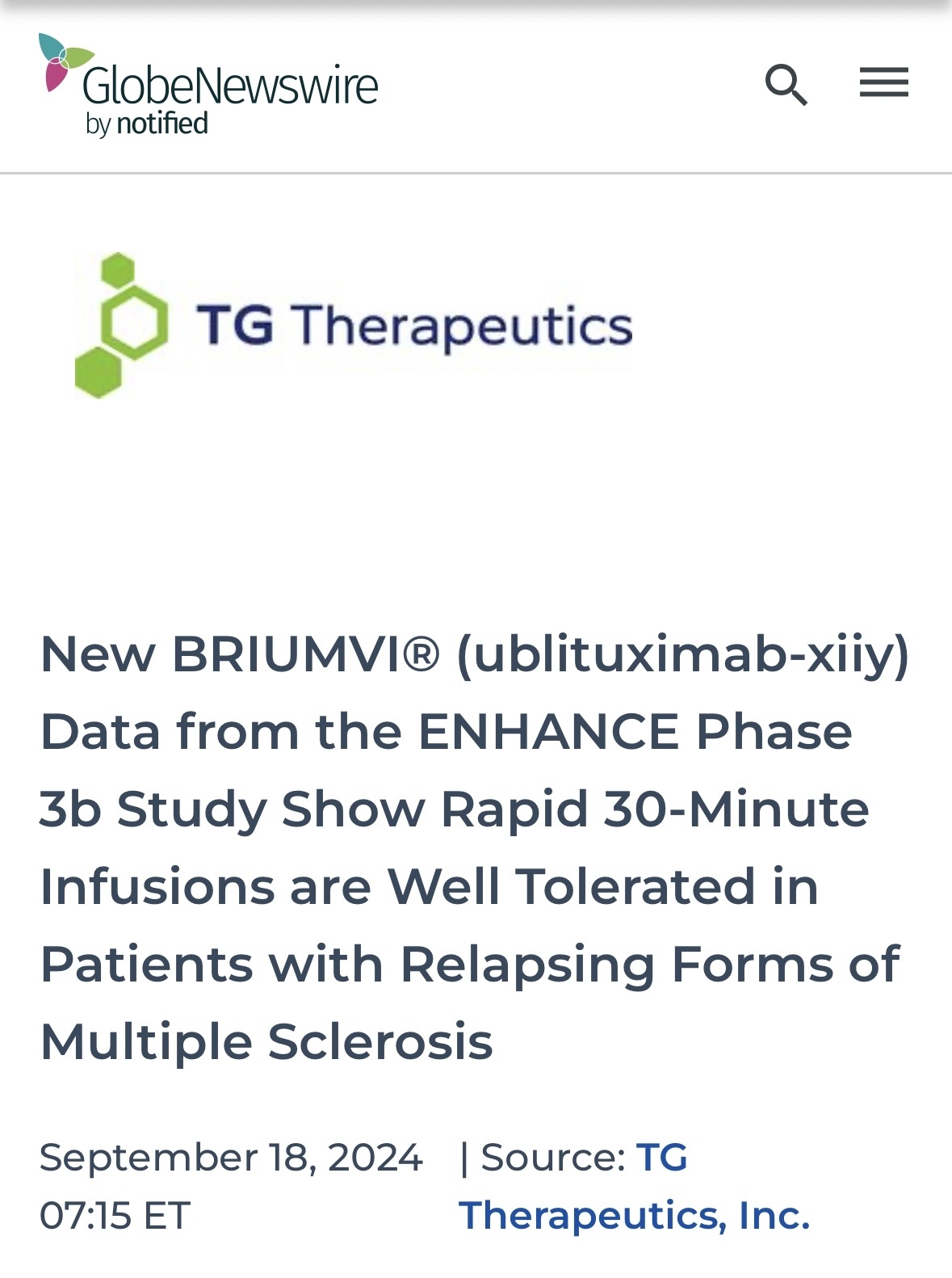 $TG Therapeutics (TGTX.US)$