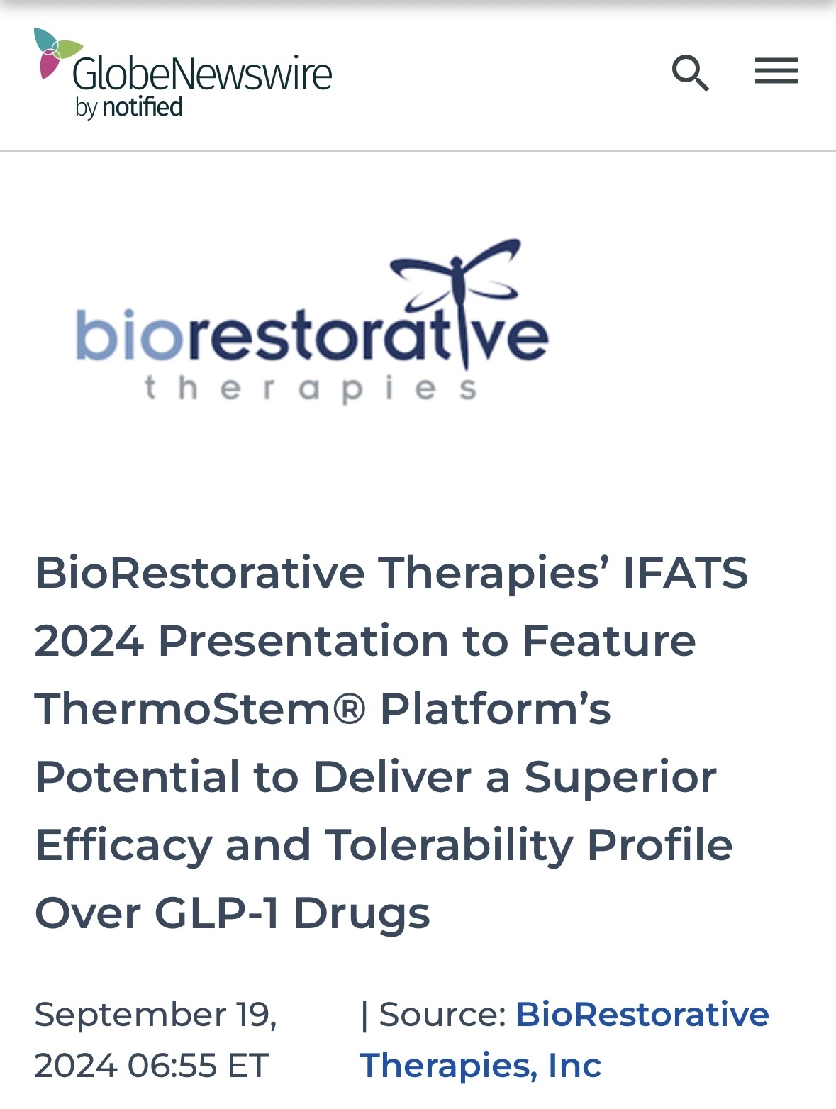 $Biorestorative Therapies (BRTX.US)$