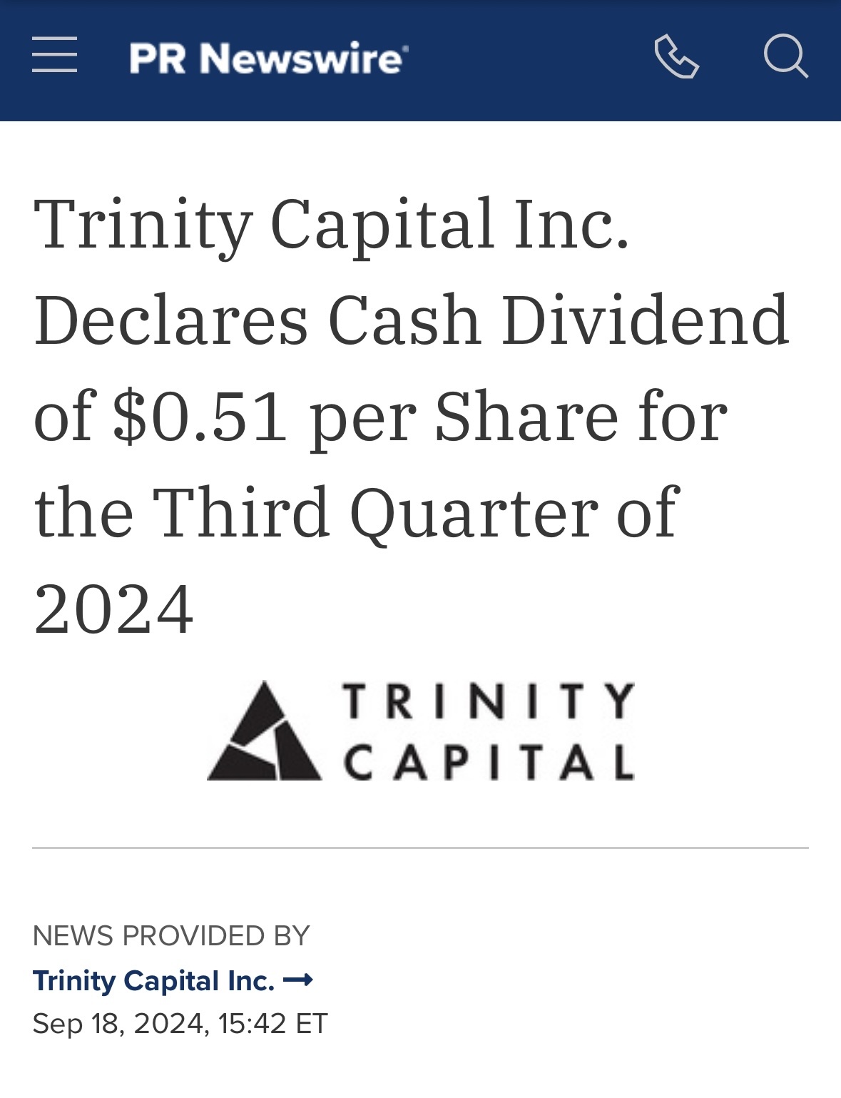 $Trinity Capital (TRIN.US)$