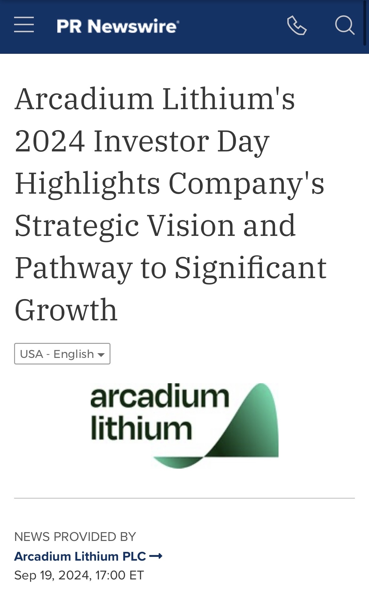 $Arcadium Lithium (ALTM.US)$