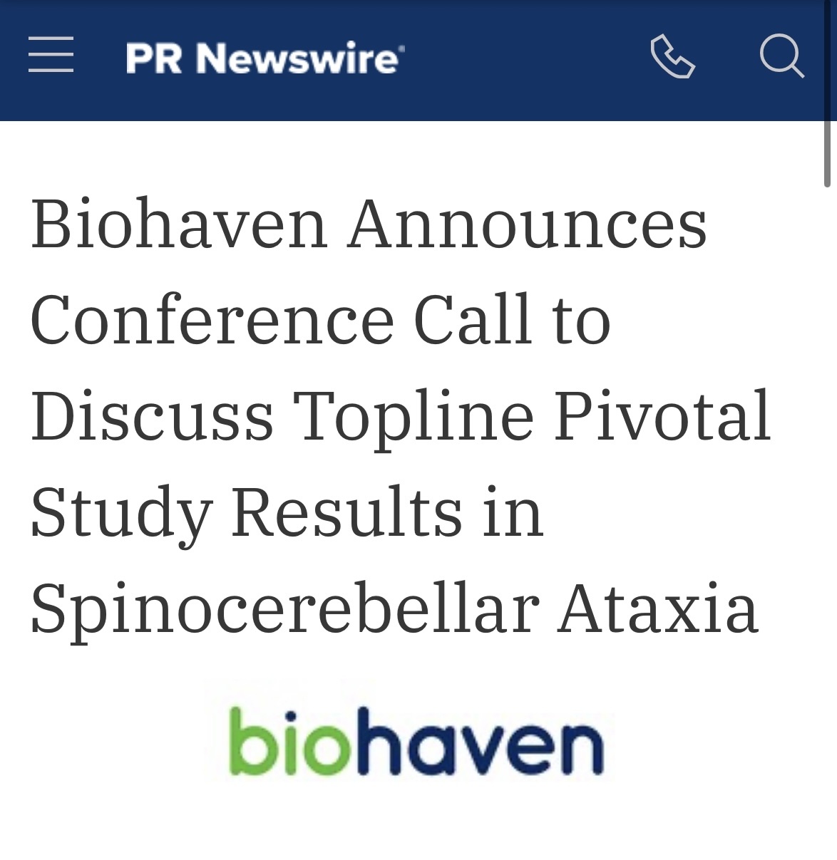 $Biohaven (BHVN.US)$