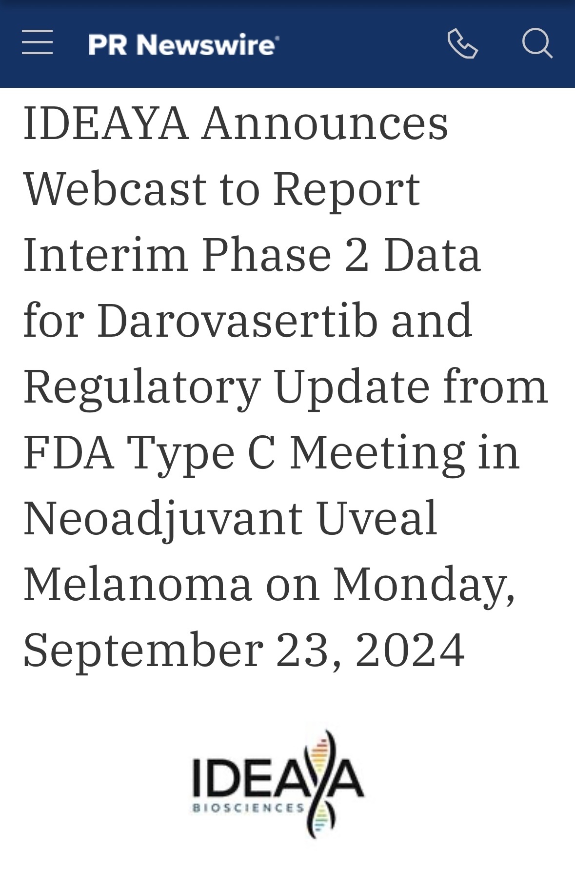 $IDEAYA Biosciences (IDYA.US)$