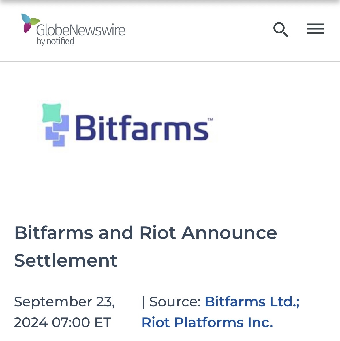 $ビットファームズ (BITF.US)$$ライオット・プラットフォームズ (RIOT.US)$