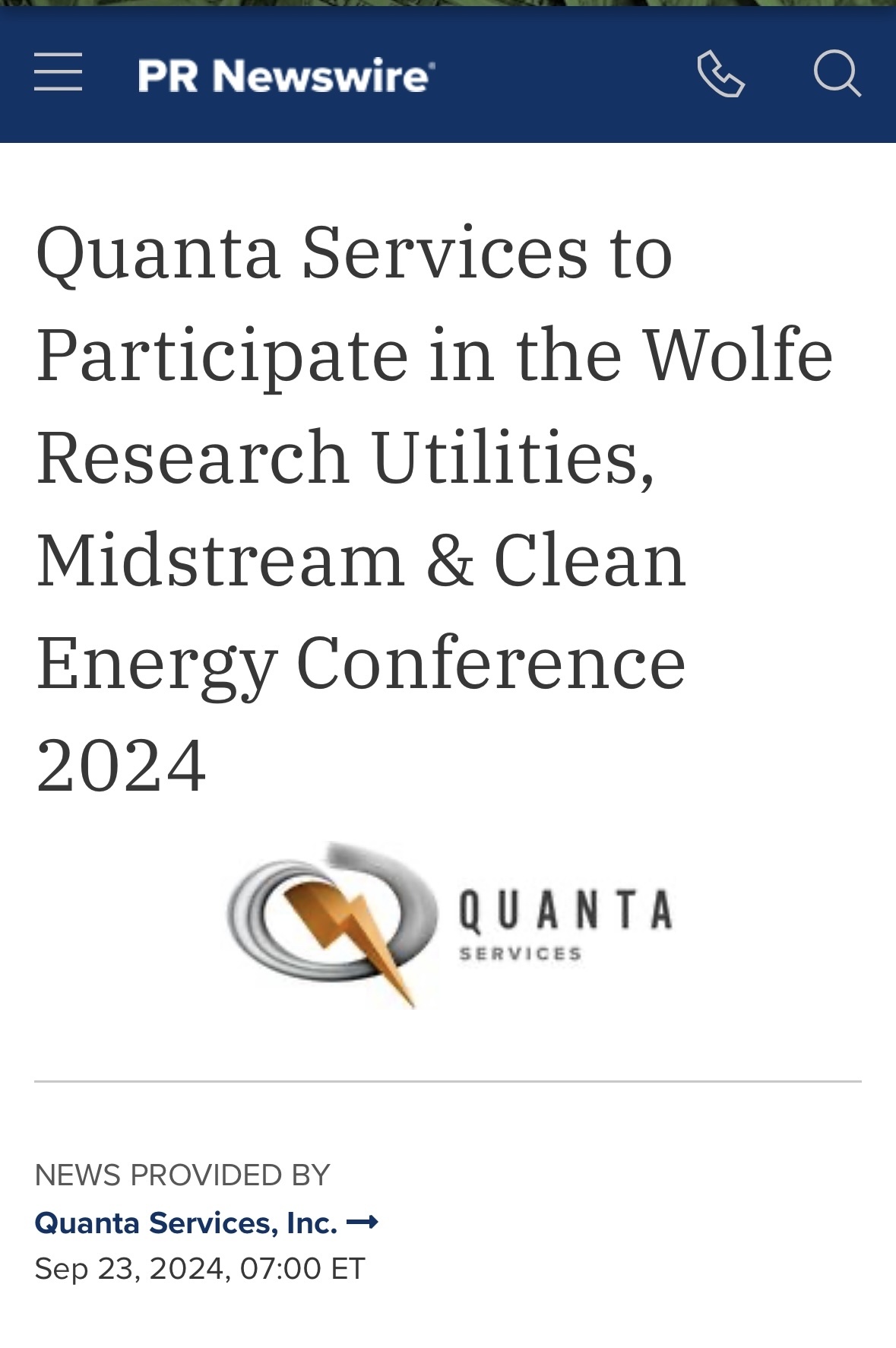 $Quanta Services (PWR.US)$