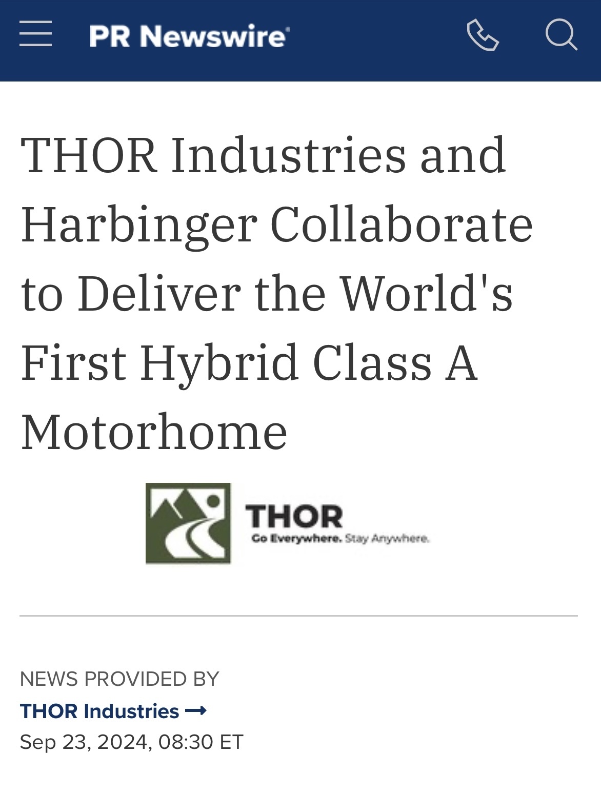 $Thor Industries (THO.US)$