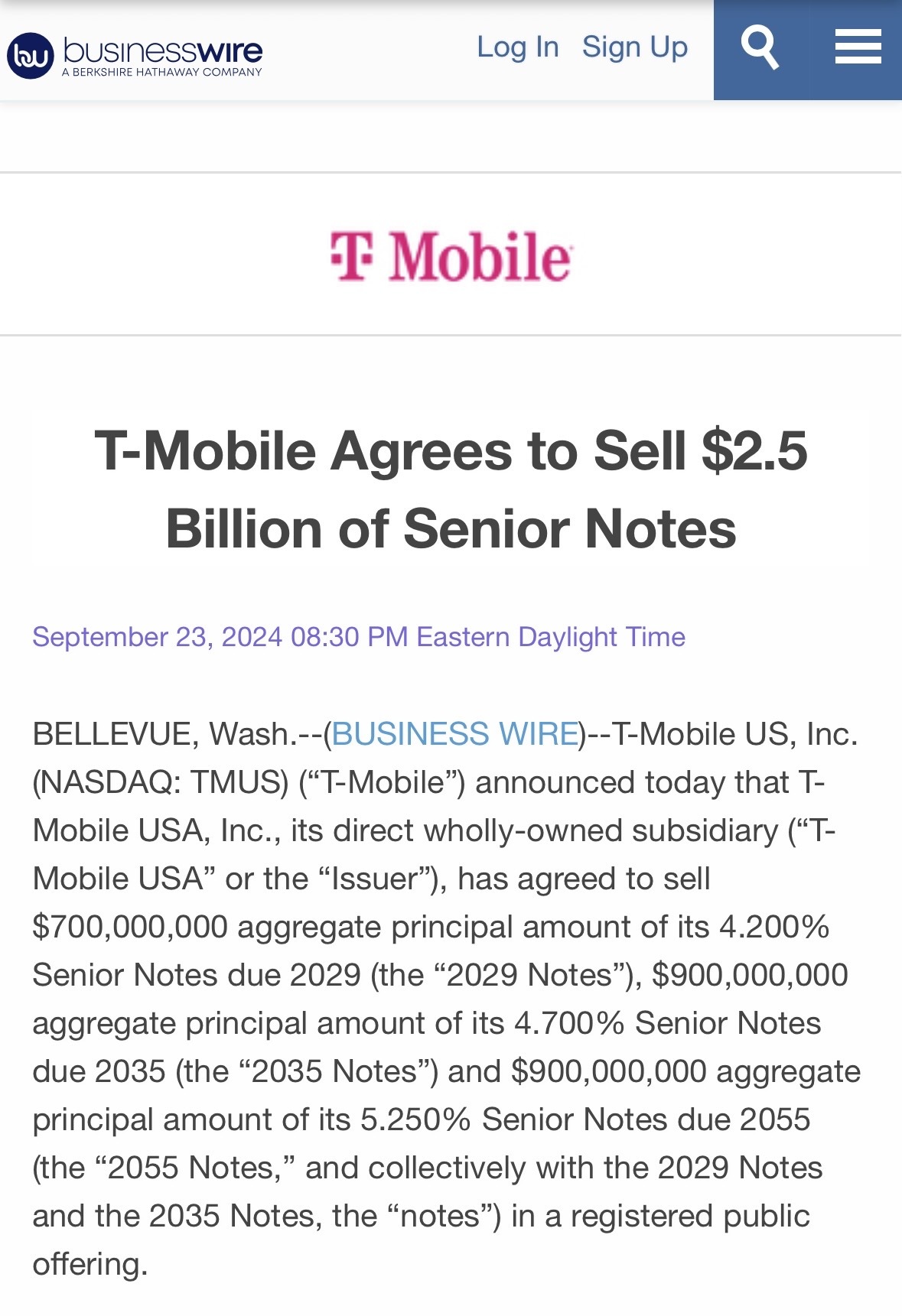 $T-Mobile US (TMUS.US)$