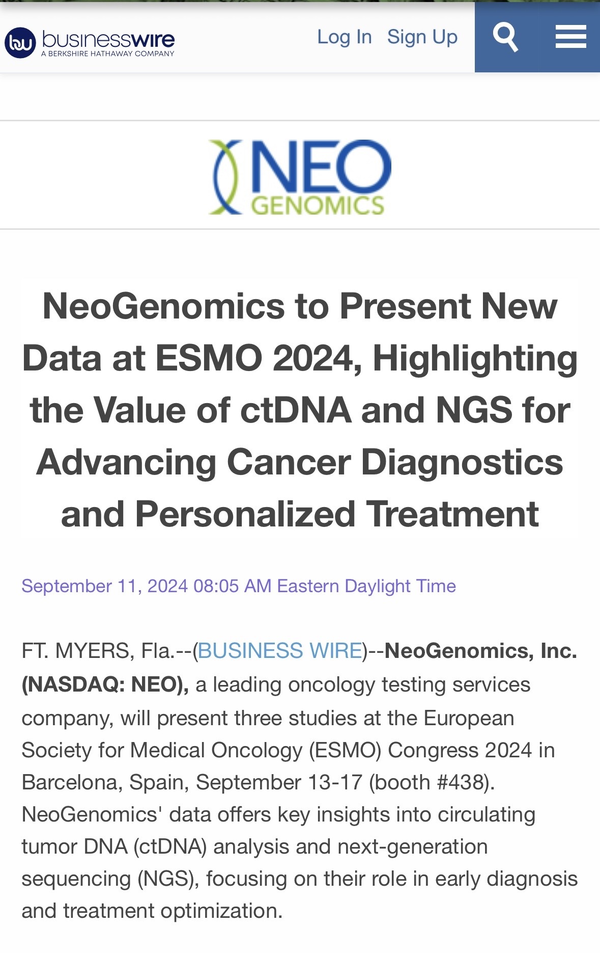 $NeoGenomics (NEO.US)$