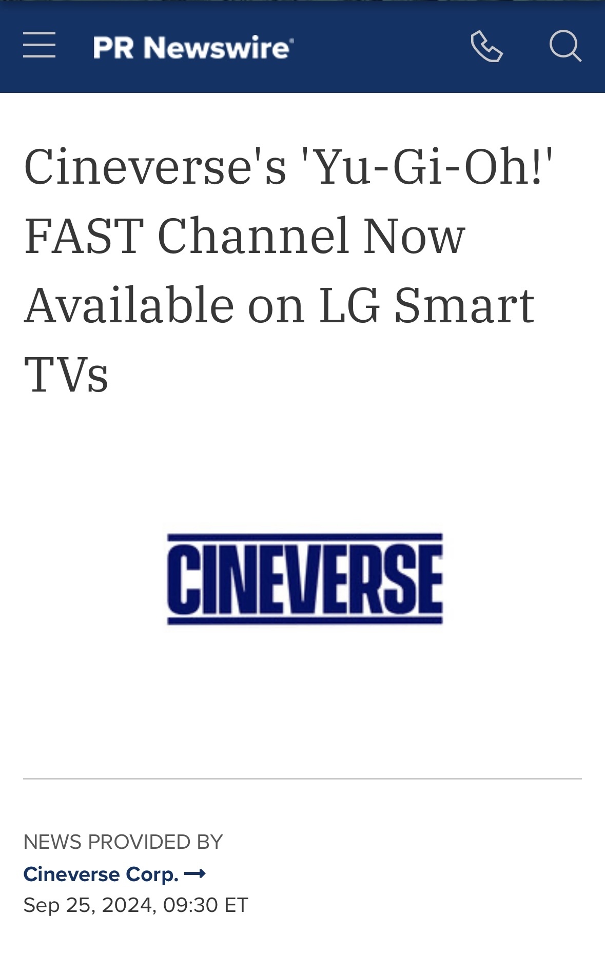 $Cineverse (CNVS.US)$