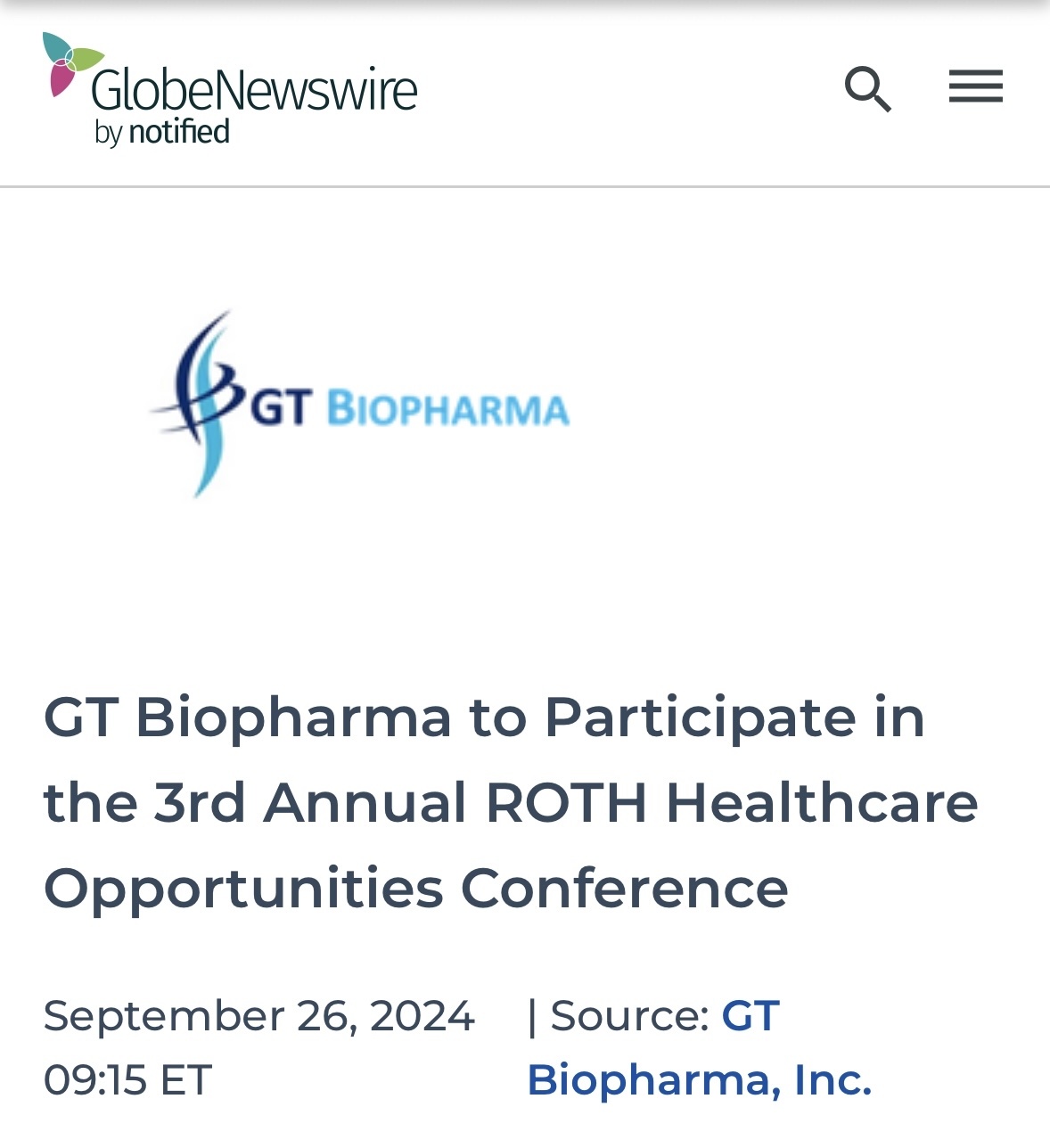 $GT Biopharma (GTBP.US)$