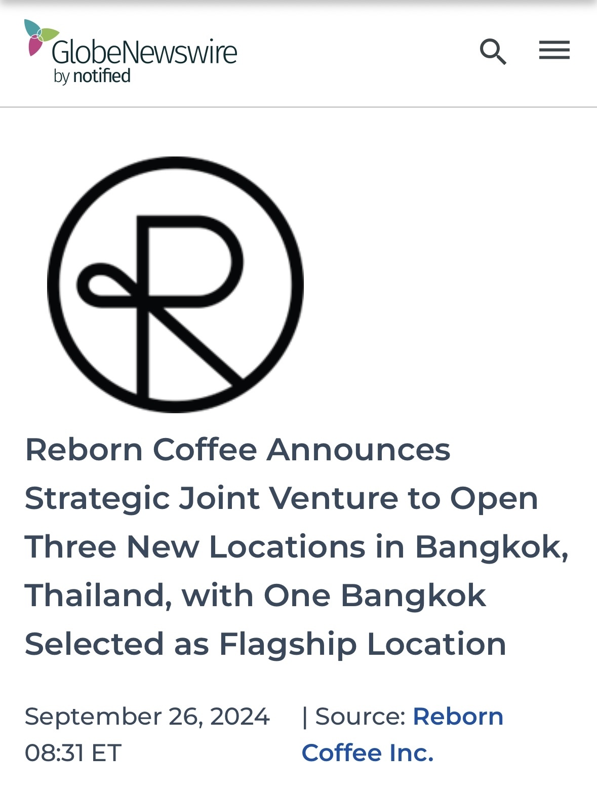 $Reborn Coffee (REBN.US)$