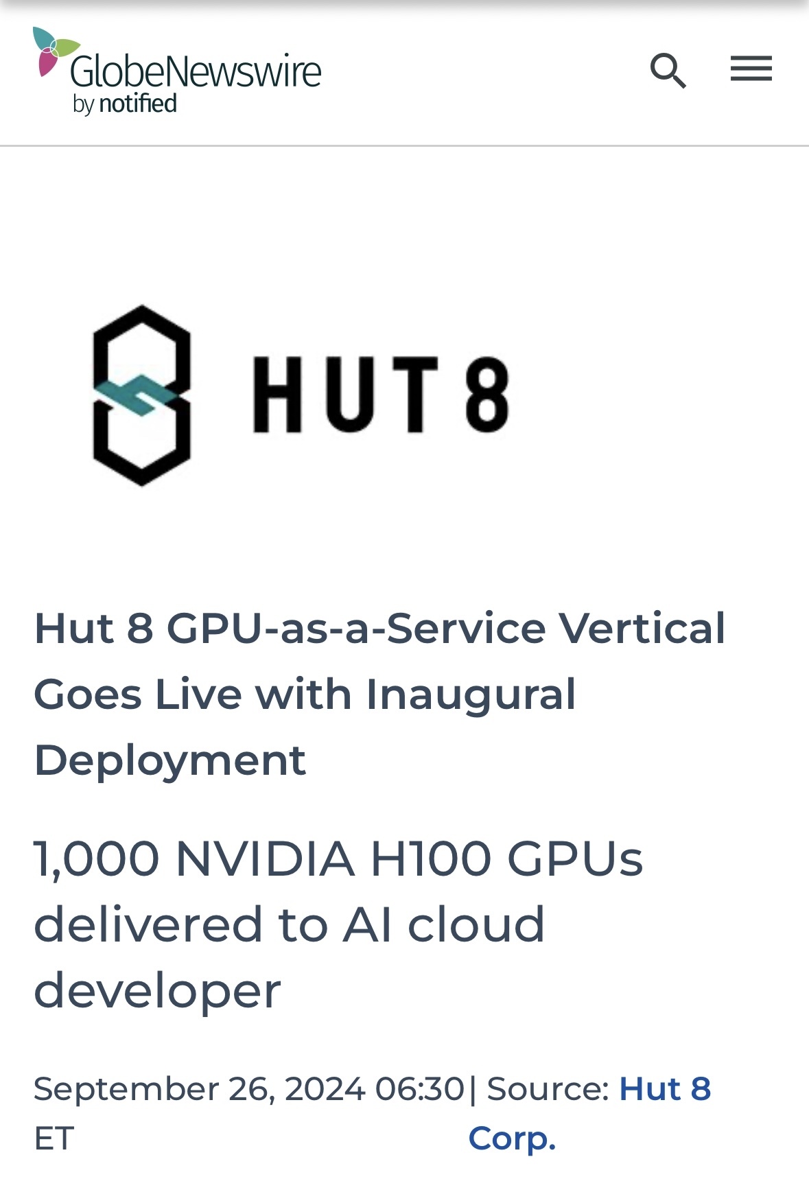 $Hut 8 (HUT.US)$