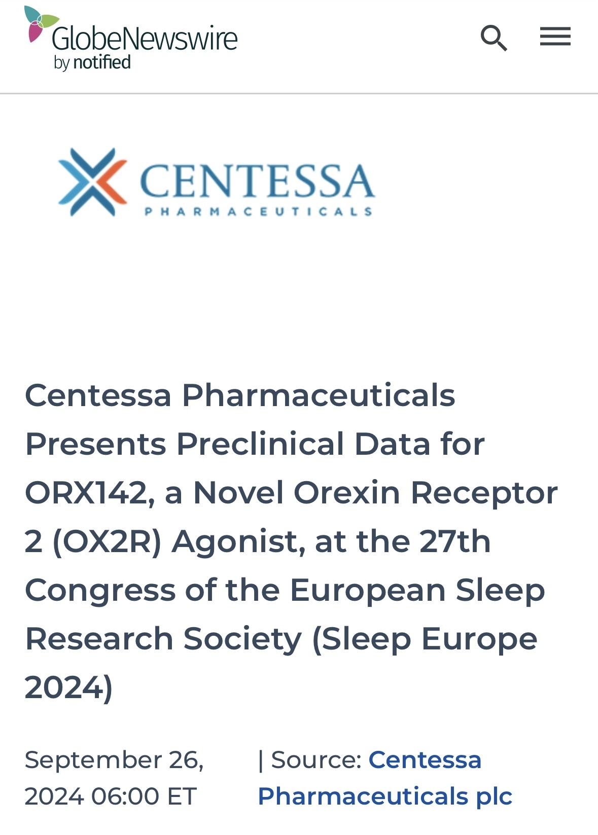 $Centessa Pharmaceuticals (CNTA.US)$