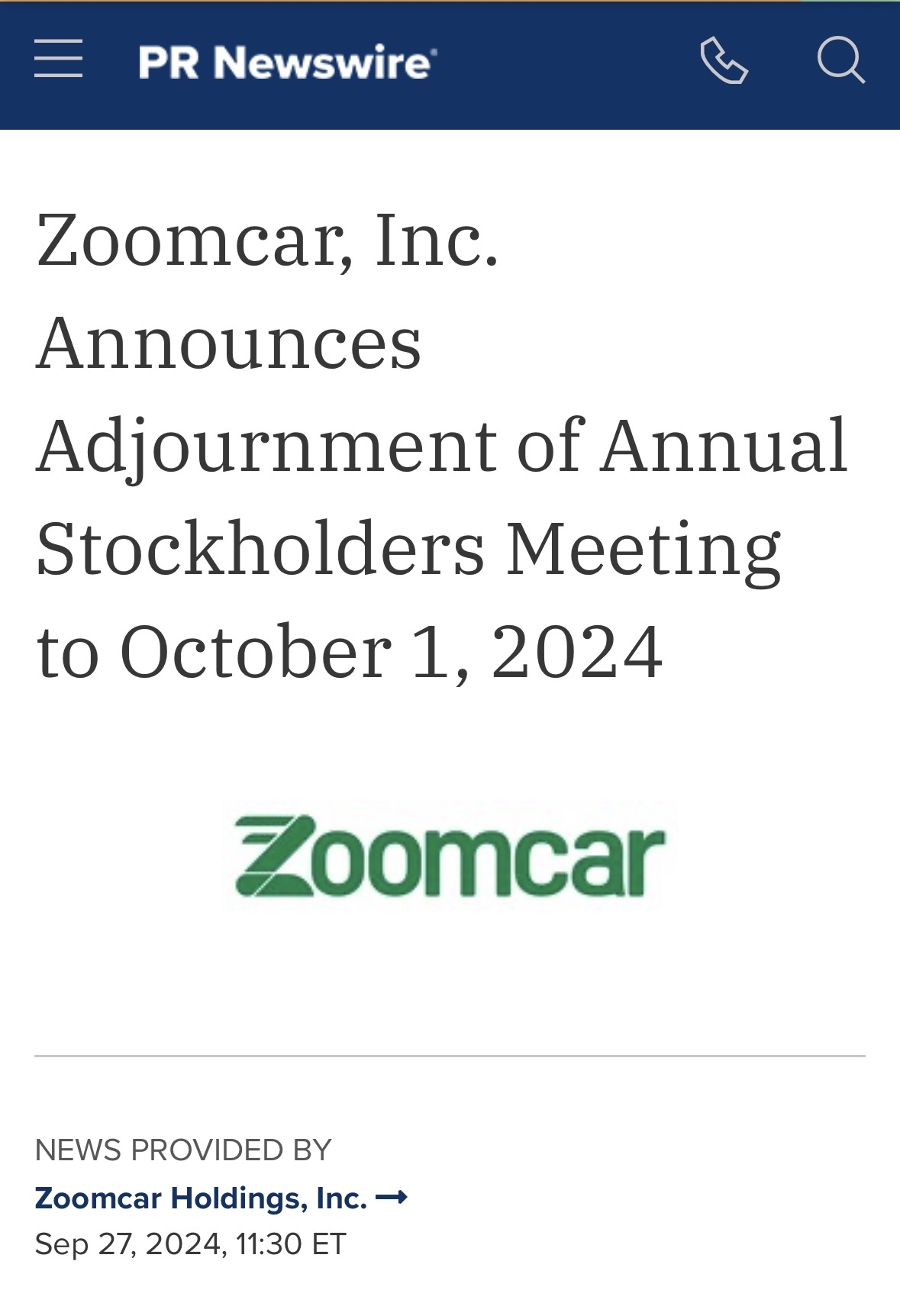 $Zoomcar Holdings (ZCAR.US)$