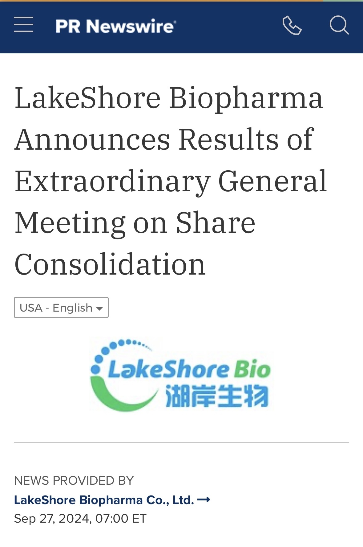 $LakeShore Biopharma (LSB.US)$