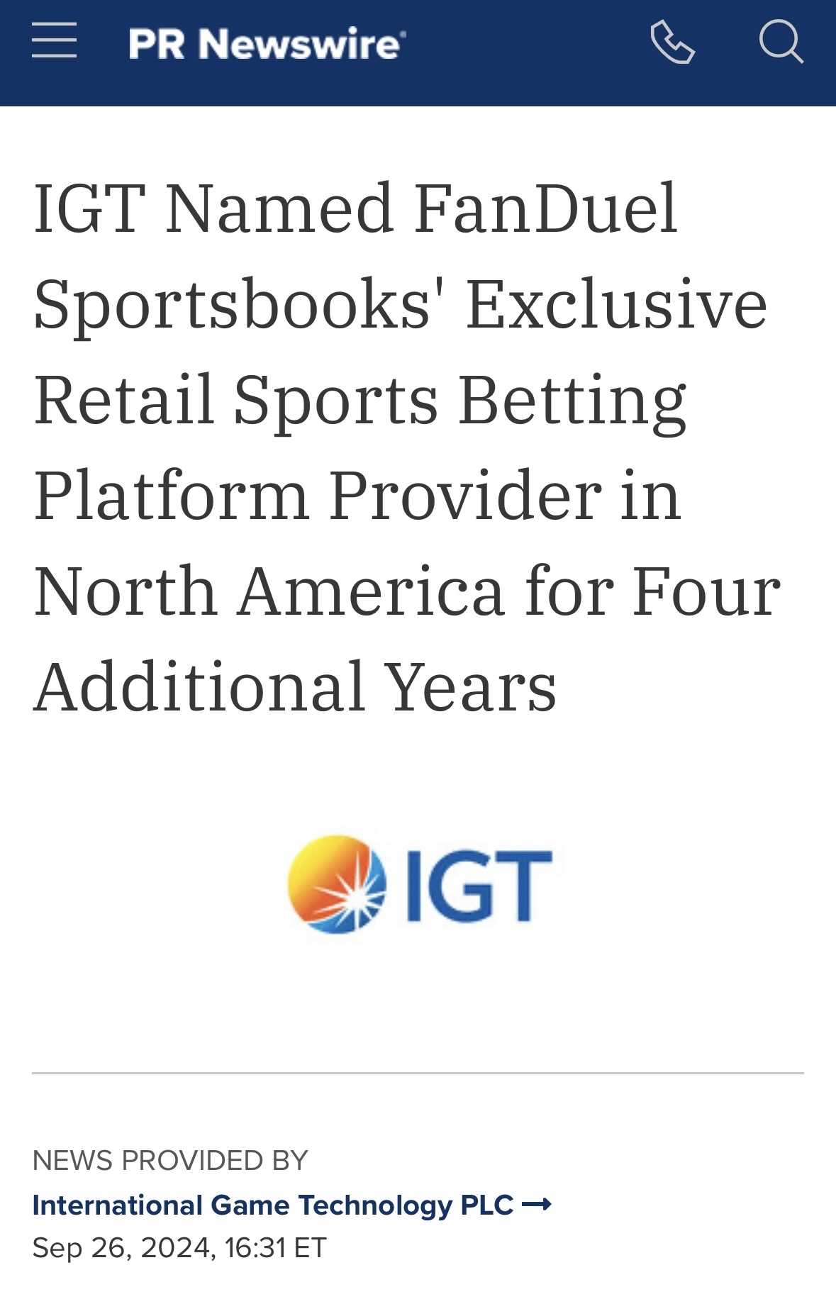 $International Game Technology (IGT.US)$