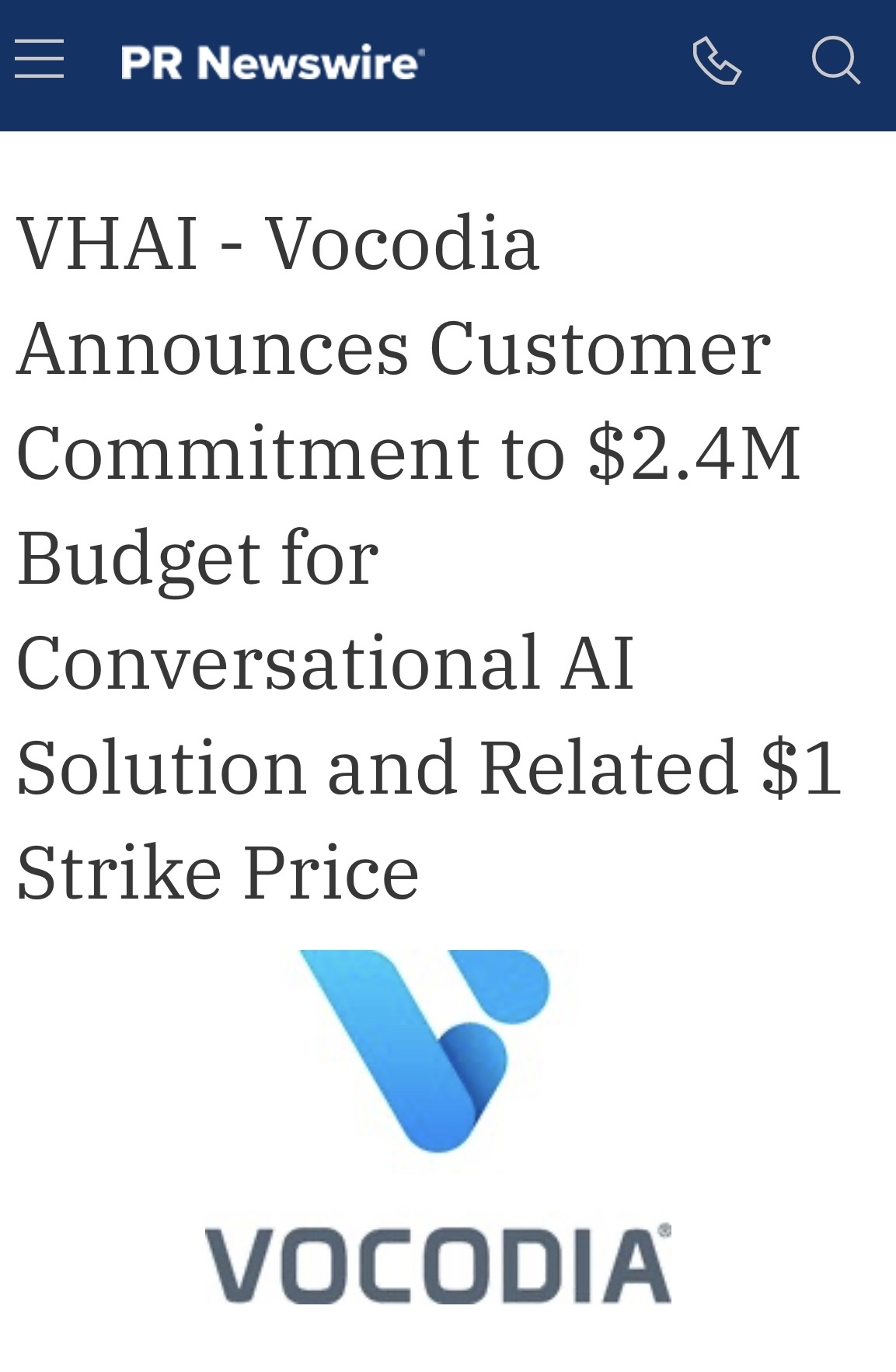 $Vocodia Holdings (VHAI.US)$