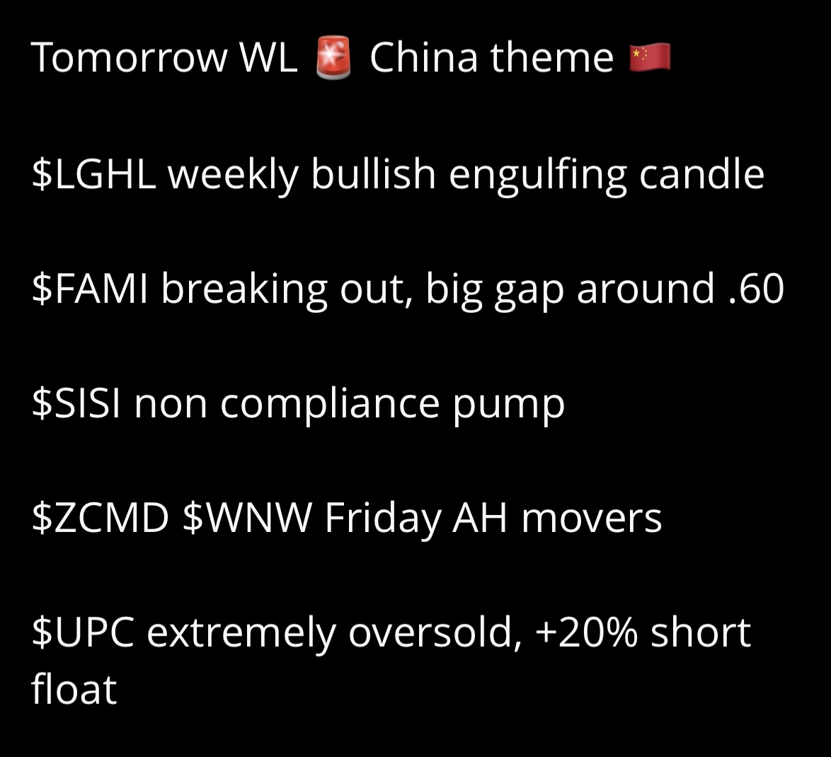 9/30/24 jj’s Watchlist_China Theme. 🇨🇳 *not financial advice*