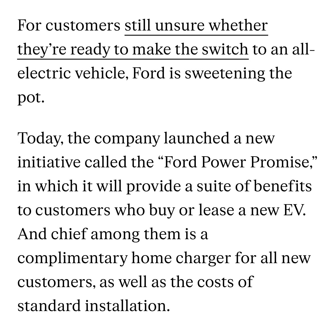 “Ford targets EV “fence sitters” with offer of free home charger and installation”