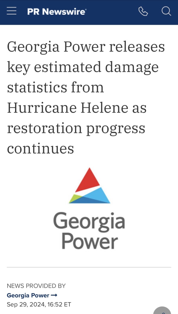 Just got this. I’ve never been through a hurricane event.🌀 🌀The pics speak for themselves. 📸 are from:Valdosta, Tifton, Wadley and Augusta, Georgia. U.S.A.