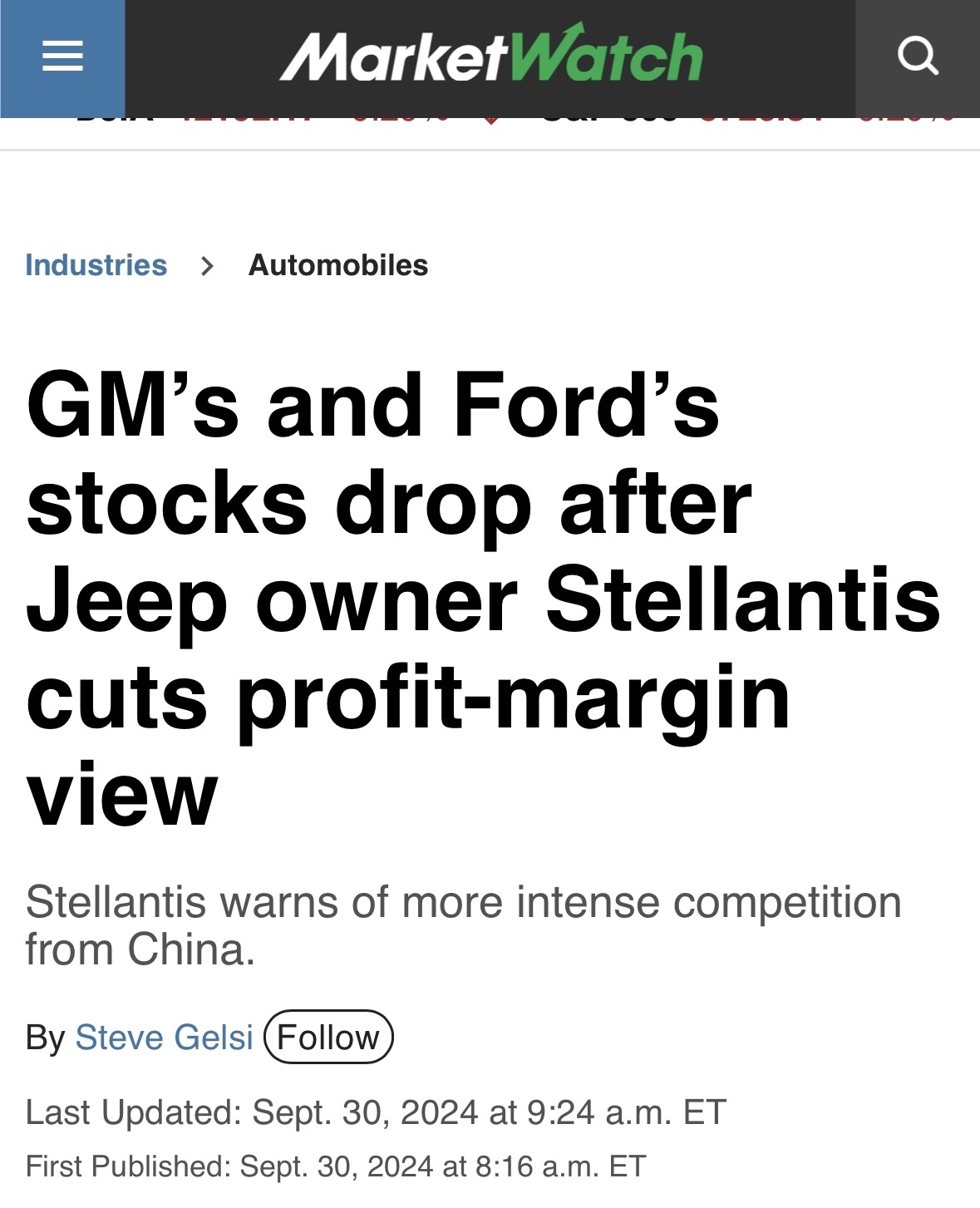 $Ford Motor (F.US)$$General Motors (GM.US)$$Stellantis NV (STLA.US)$