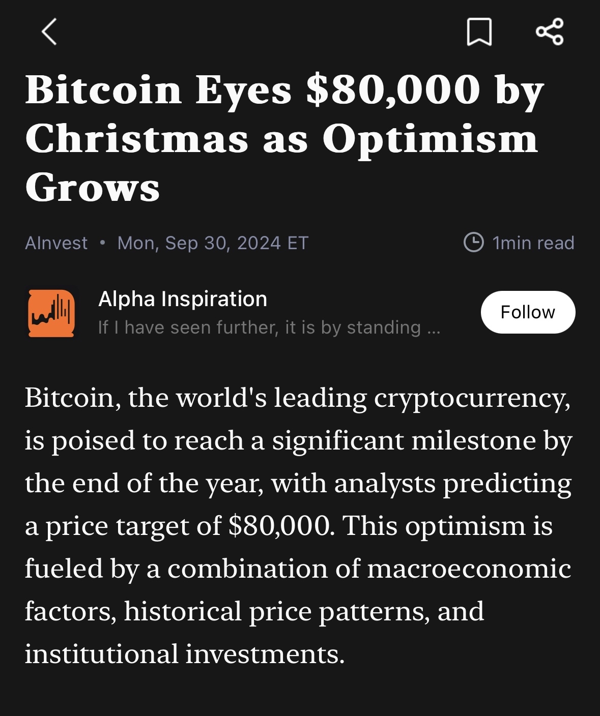 “BITCOIN Eyes $80,000 by Christmas as Optimism Grows” 🫢🫣🤔