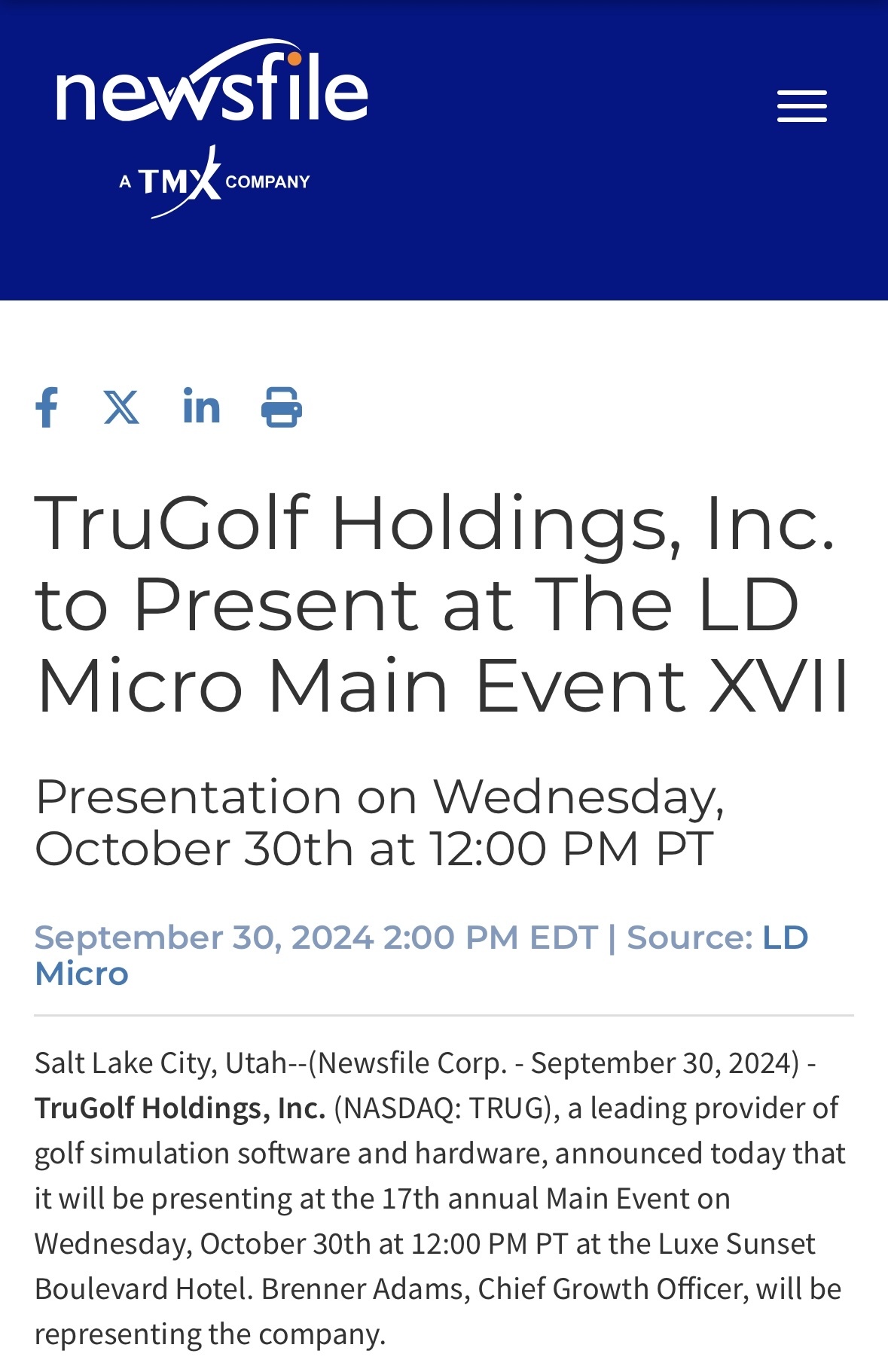 $TruGolf (TRUG.US)$