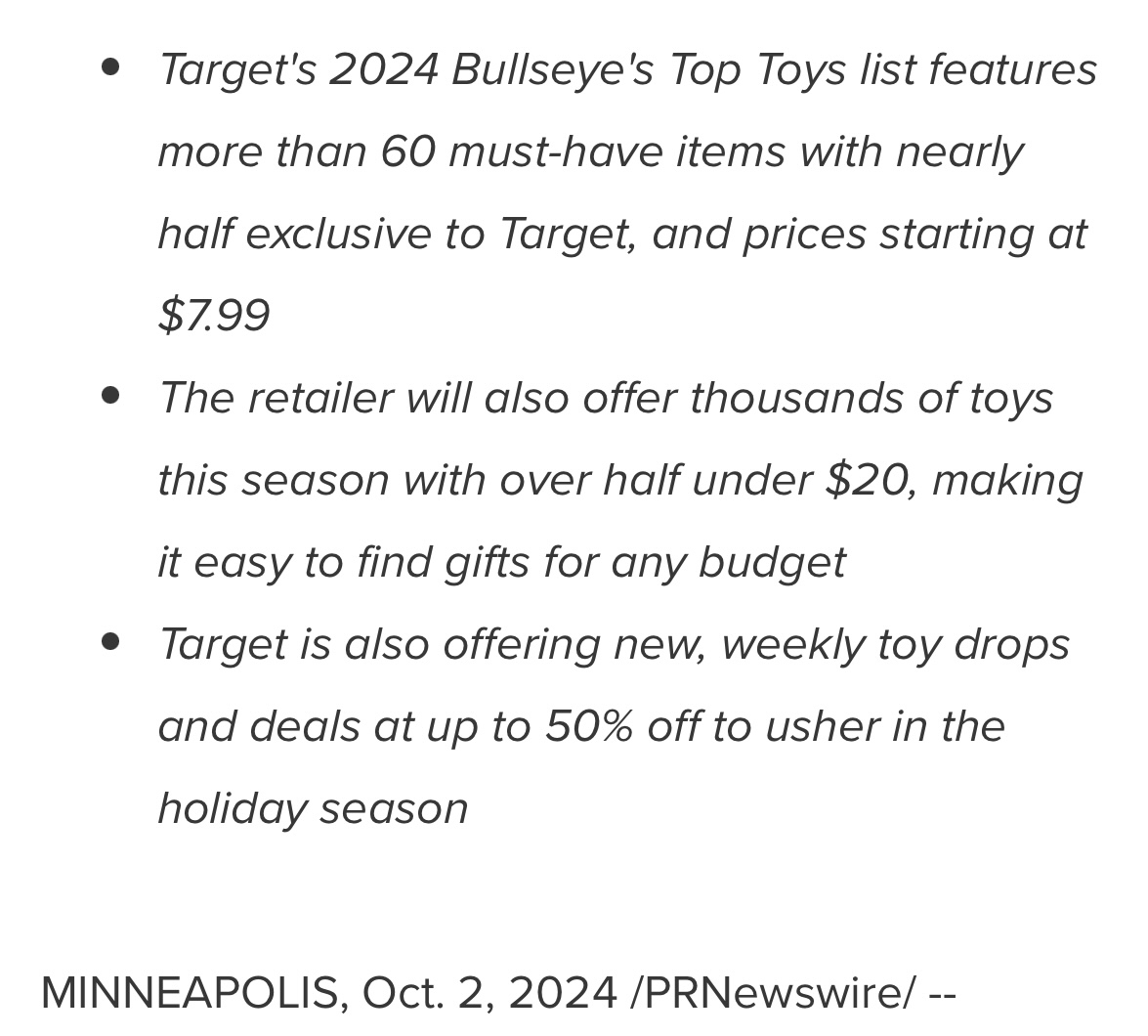 Target Reveals Top Toys List…..contd. 👇