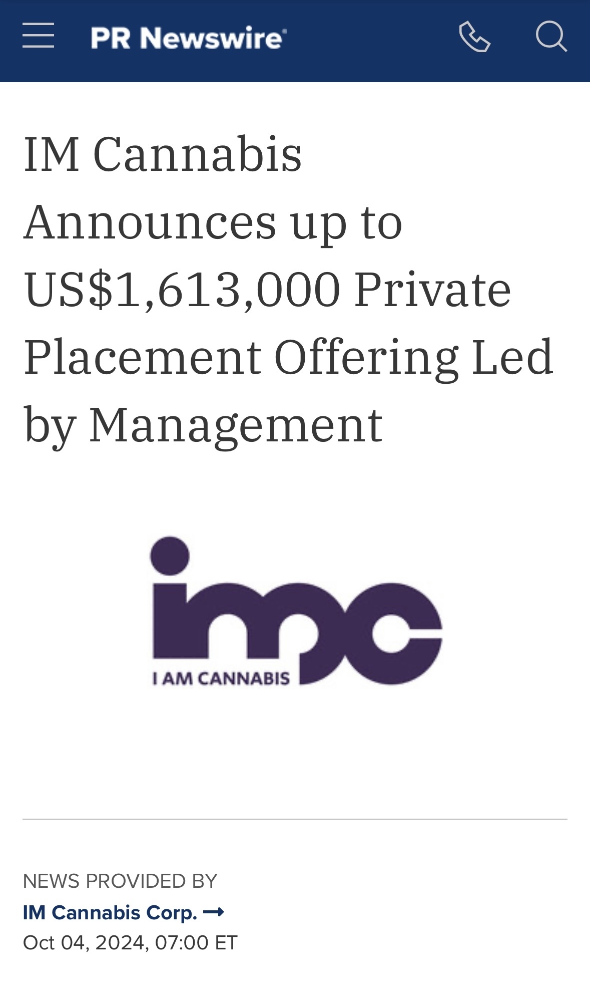 $IM Cannabis (IMCC.US)$