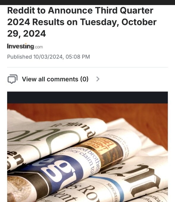 Reddit to Announce Third Quarter 2024 Results on 10/29/24