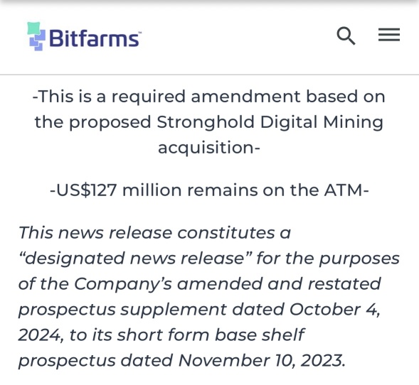 Bitfarms News….🚨⚡️