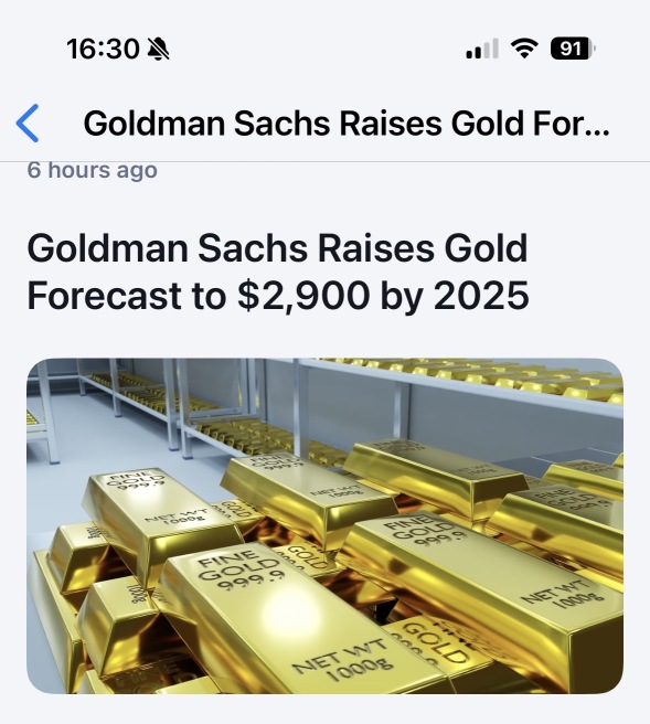 ゴールドマンサックスグループは2025年までにgoldの予測を2900ドルに引き上げる