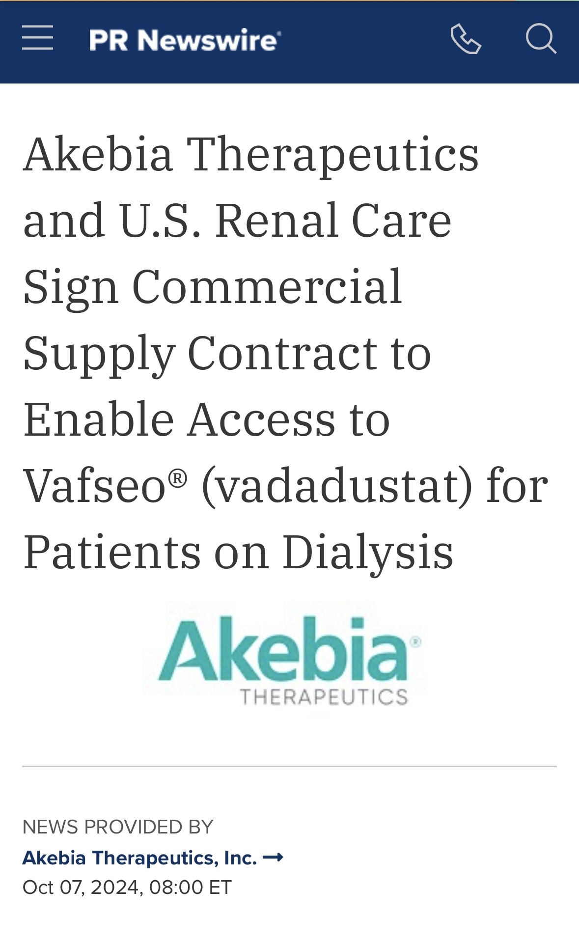 $Akebia Therapeutics (AKBA.US)$