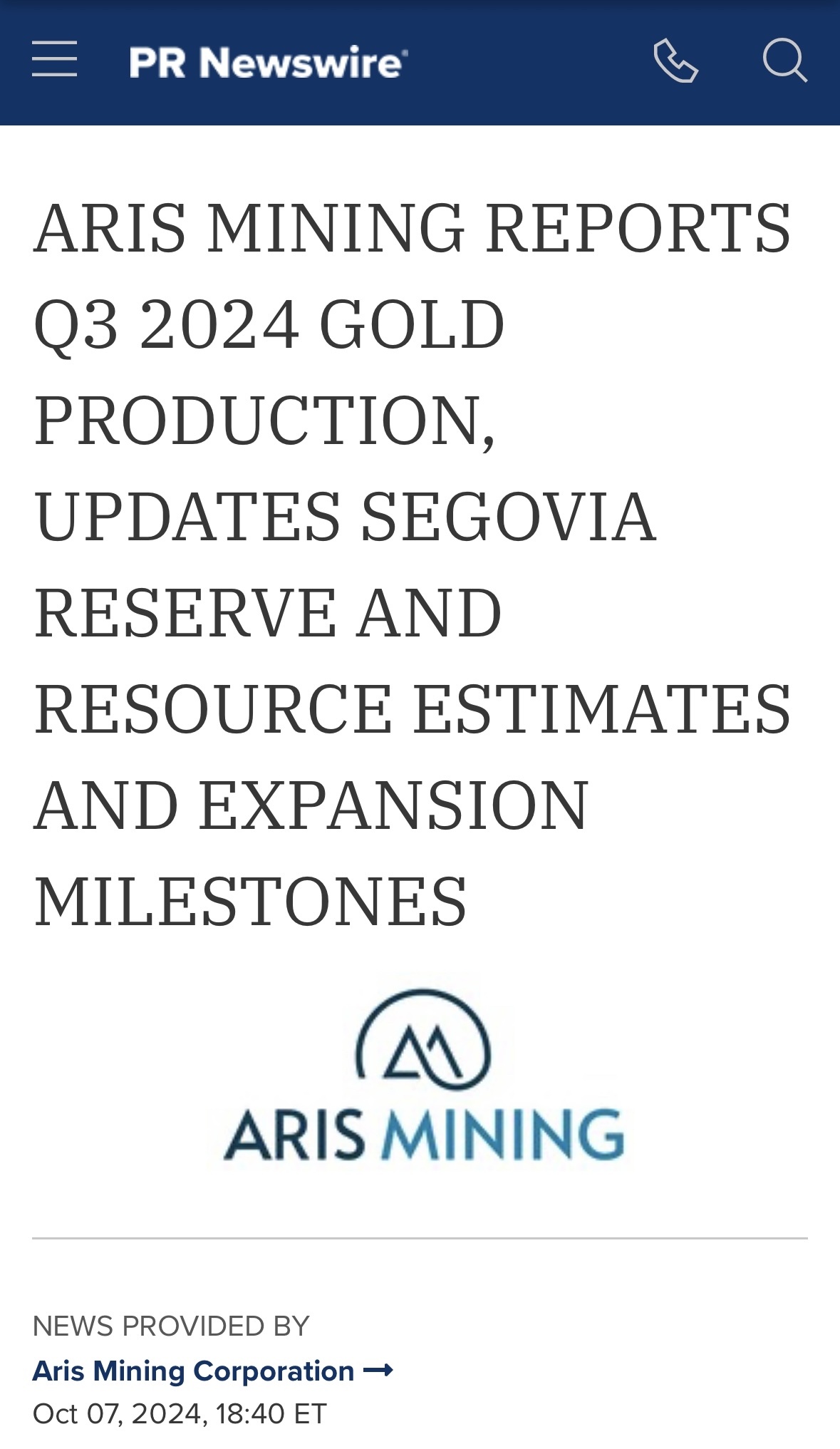 $Aris Mining (ARMN.US)$