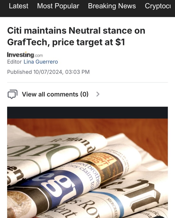 “CITI maintains Neutral stance on GrafTech, price target at $1”