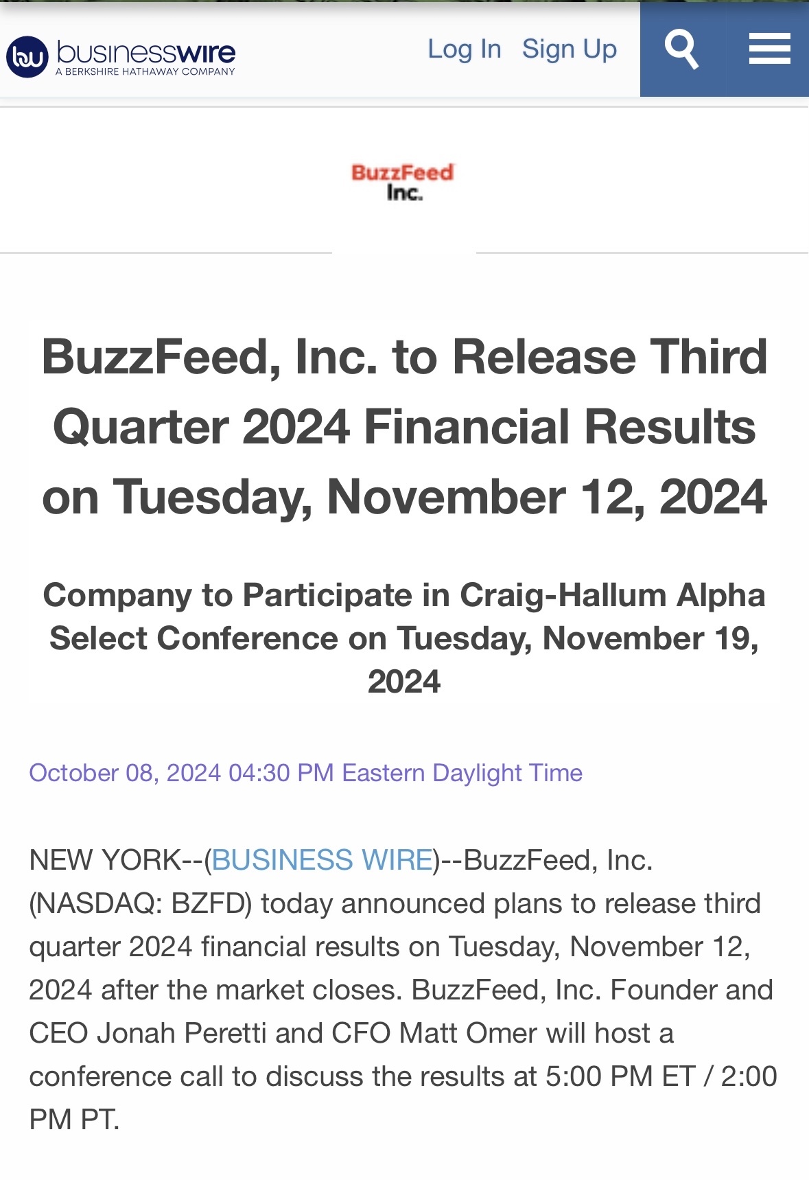 $Buzzfeed (BZFD.US)$