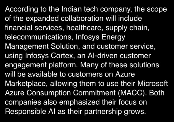 “Infosys, Microsoft to expand collaboration”