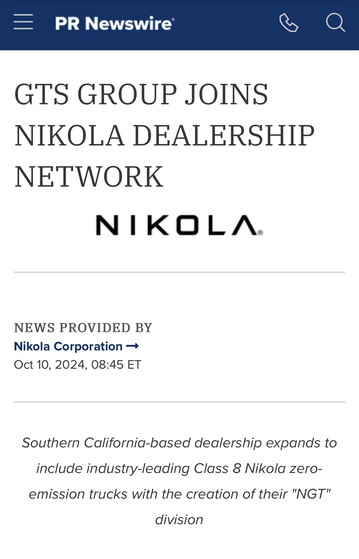 $Nikola (NKLA.US)$