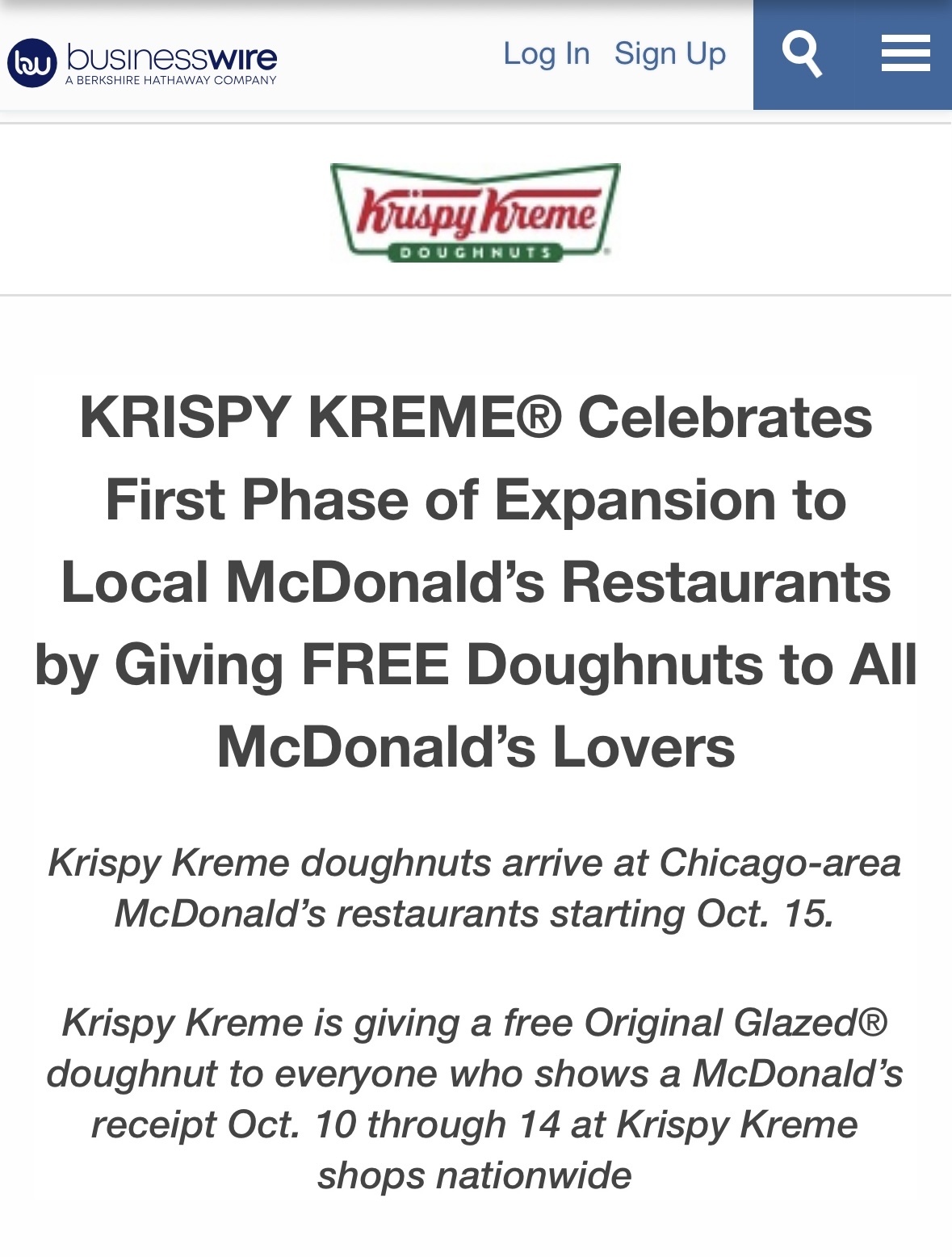 $Krispy Kreme (DNUT.US)$