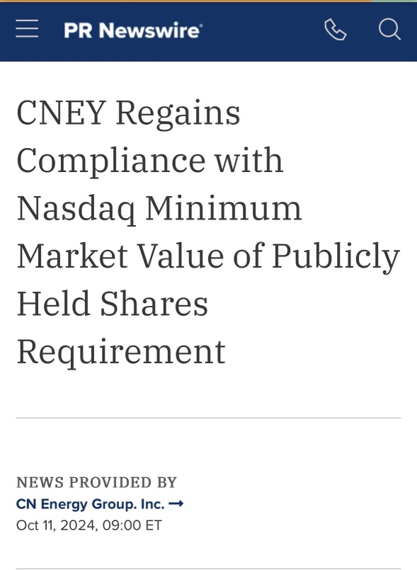 🚨 CNEY Regains Compliance 🚨