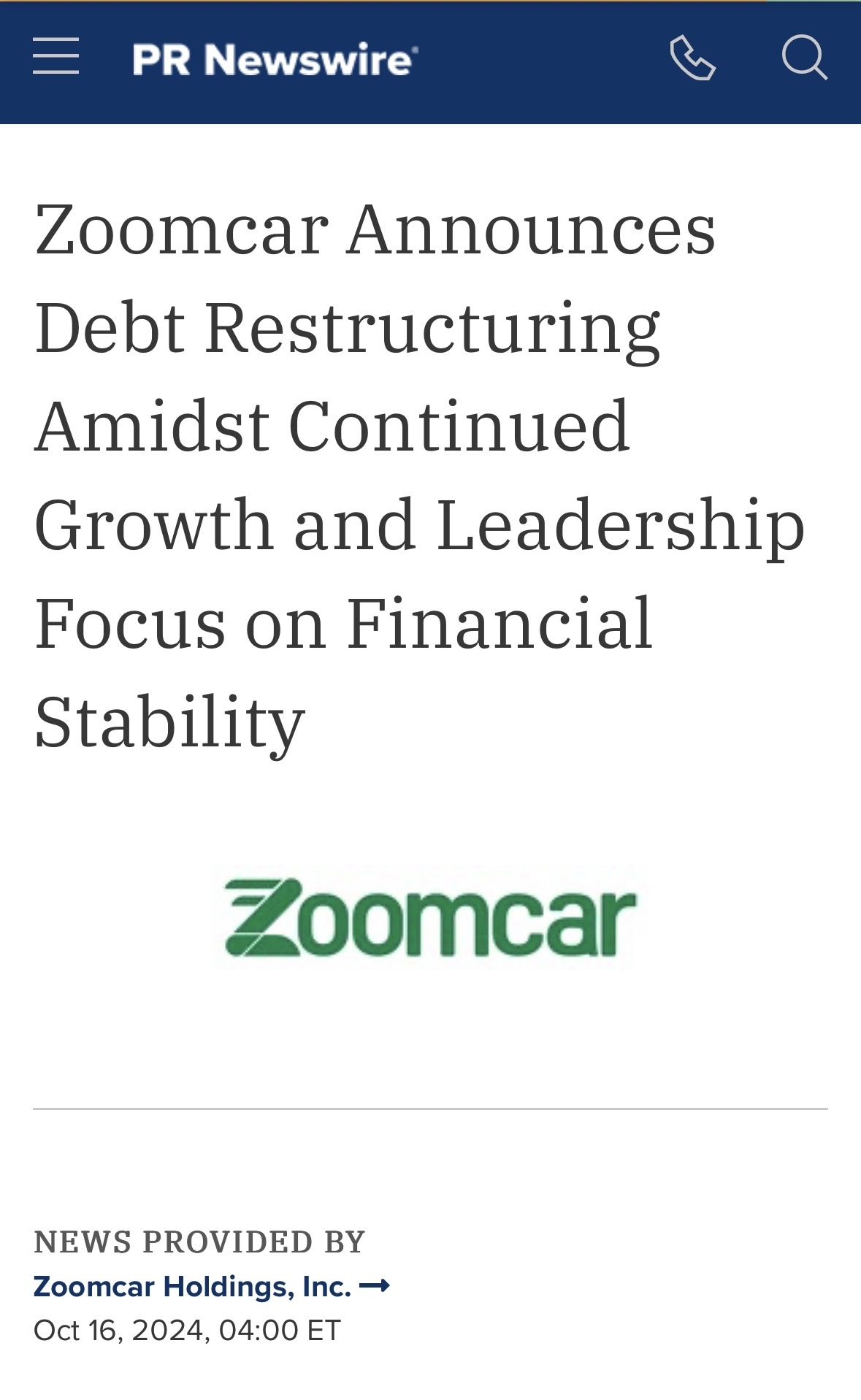 $Zoomcar Holdings (ZCAR.US)$