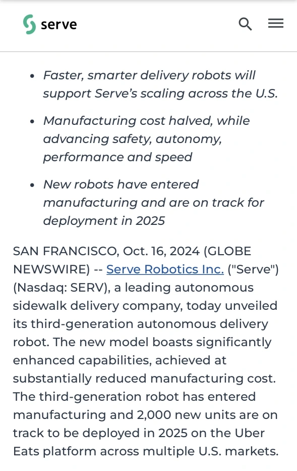 Serve Robotics 🤖🦾🦿