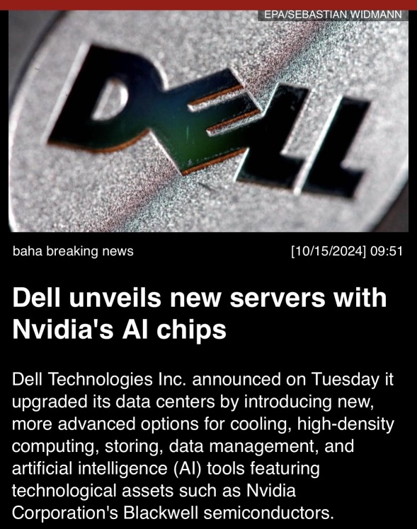 “Dell unveils new servers with Nvidia’s AI chips”